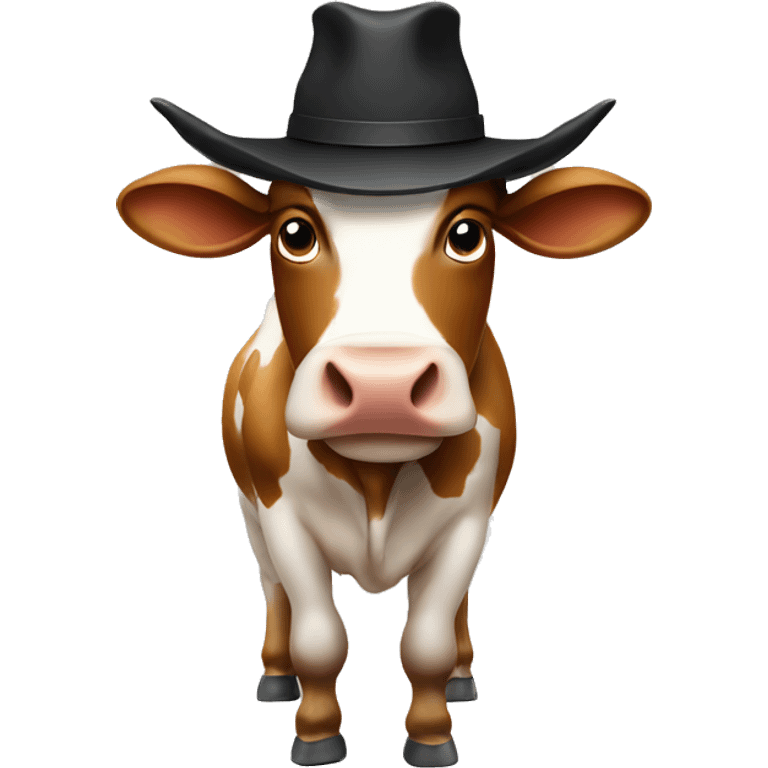 Cow with big horns and a hat with “PT” writren emoji