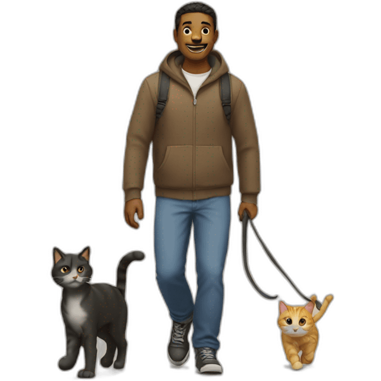 man walking a cat emoji