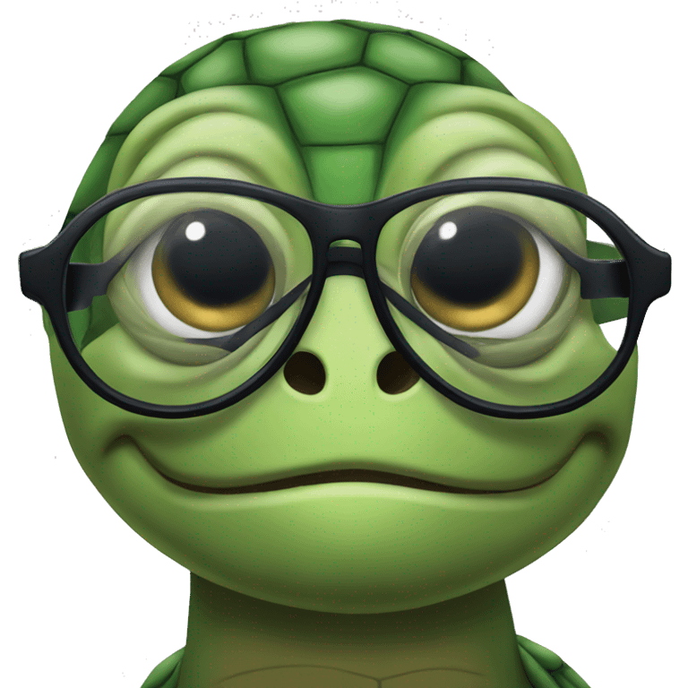 Turtle with glasses emoji