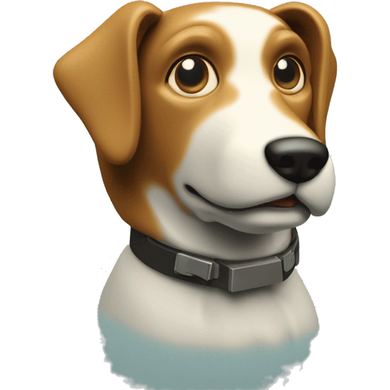 Retro computer graphics cgi 3d rendered dog emoji