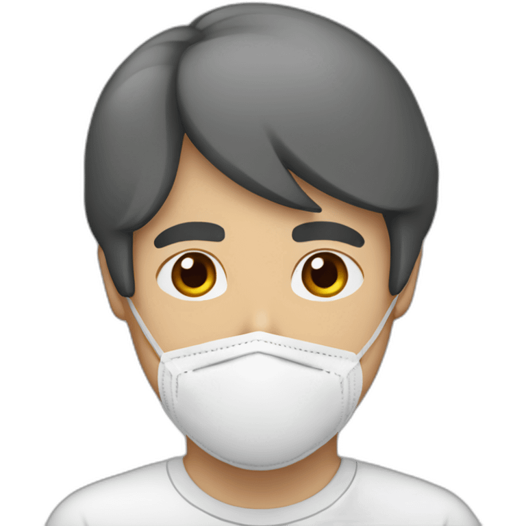 Asian Man with N95 Mask and Stoggles emoji