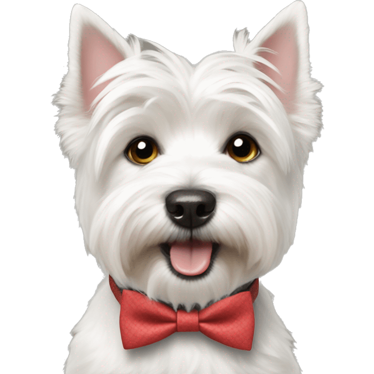 Westie dog wearing a bow tie emoji