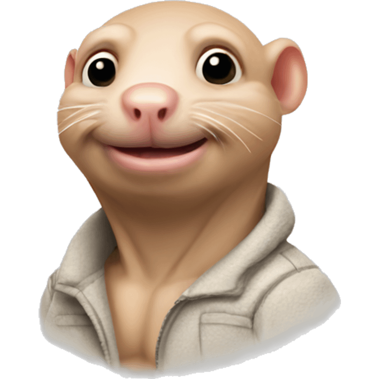 Naked mole rat man emoji