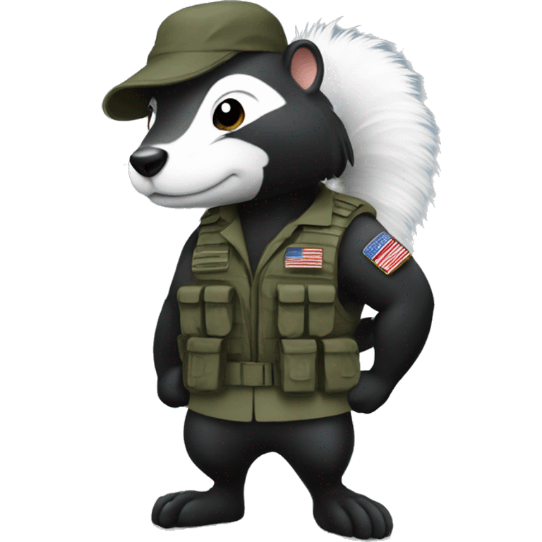 Skunk in military gear emoji