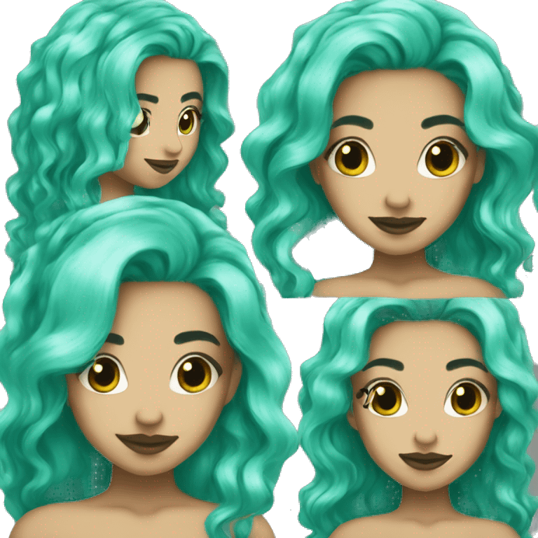 Pisces mermaid Turquoise hair emoji