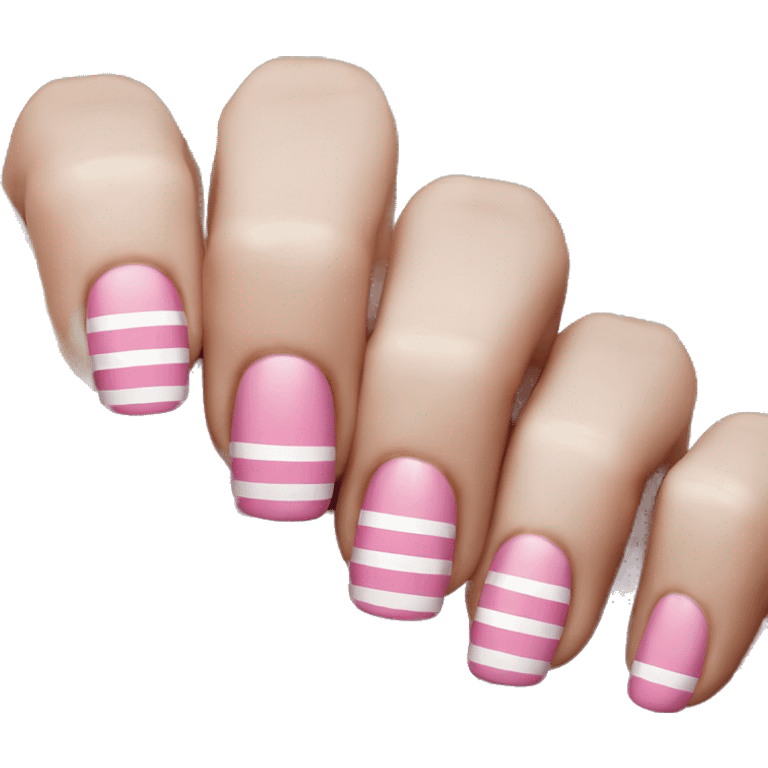 Pink striped nails emoji