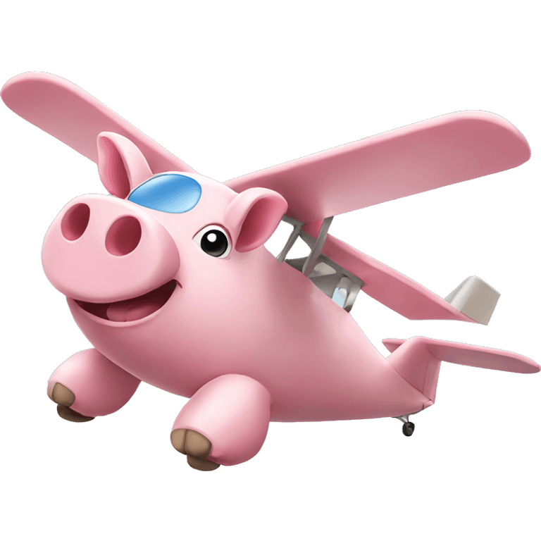 Flying pig in a plane emoji