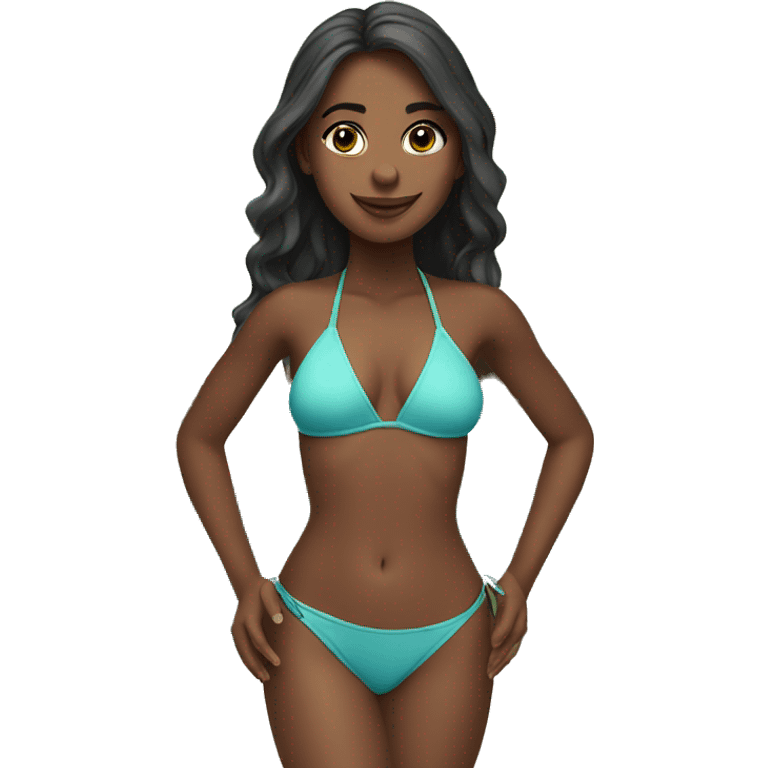 girl in bikini outdoors emoji