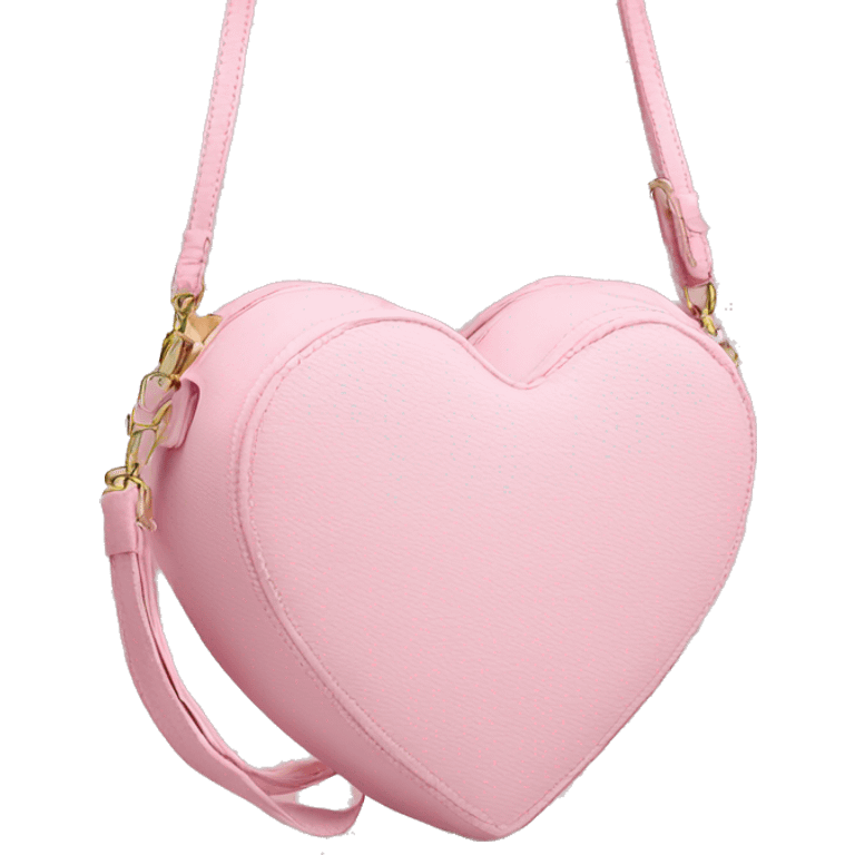 Baby pink heart shaped crossbody bag emoji