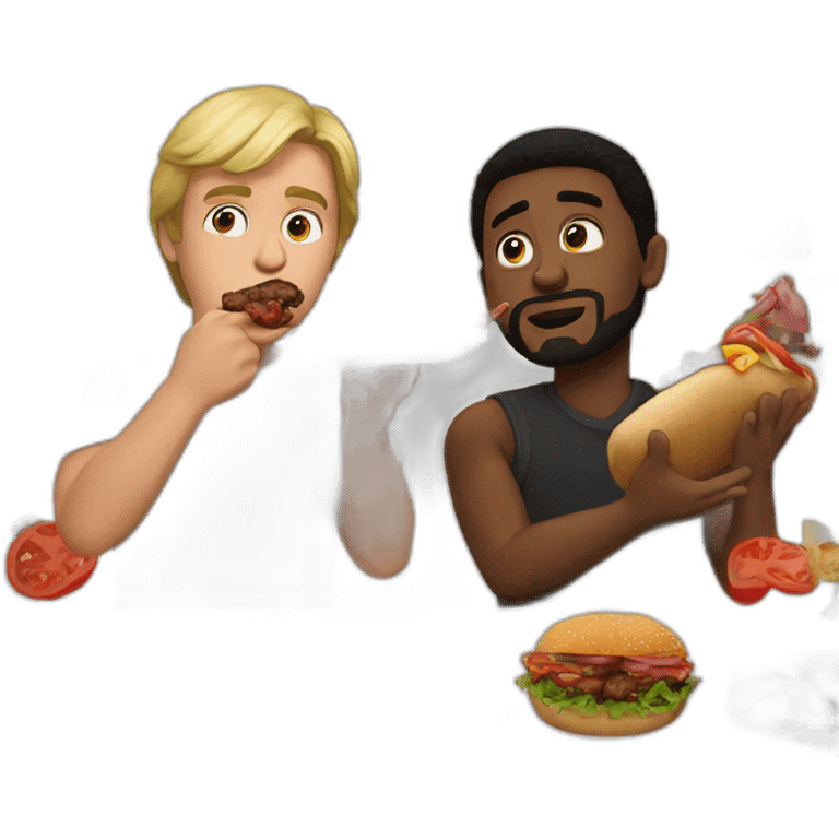 Nikolay Baskov eat kebab from his black friend emoji