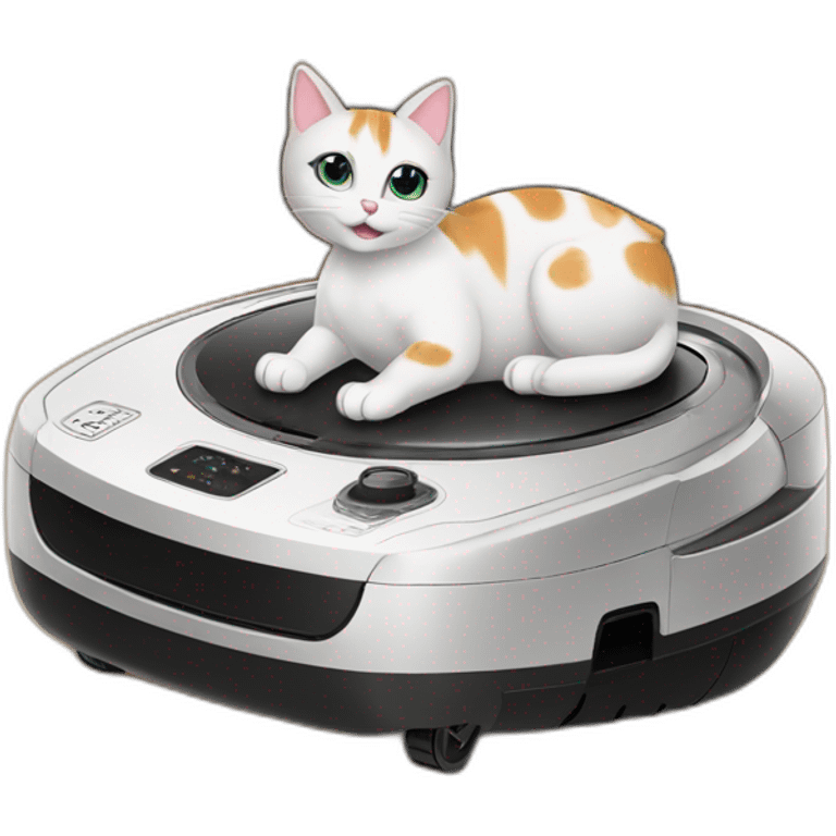 virgo cat on a robot vacuum cleaner emoji