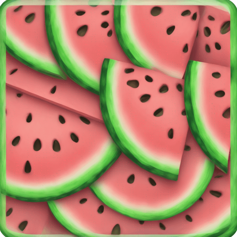 An emoji of three watermelon slices: one large slice, one medium slice, and one small slice, arranged together to showcase their different sizes emoji