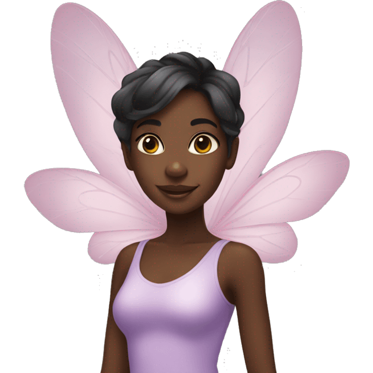 Black girl, fairy wings emoji