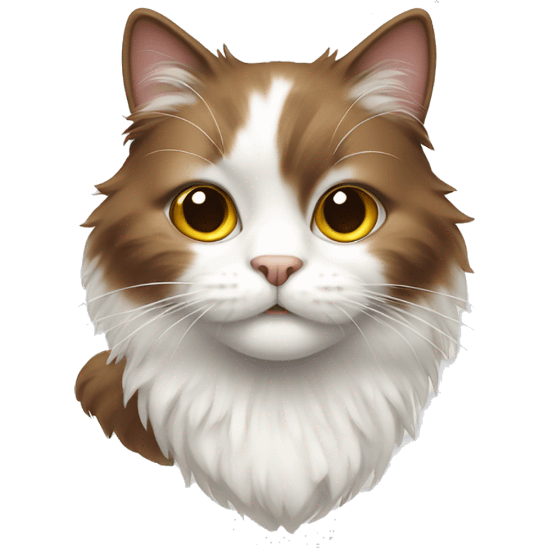 white and brown fluffy cat emoji