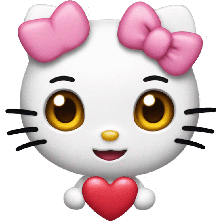 Hello kitty with heart eyes emoji