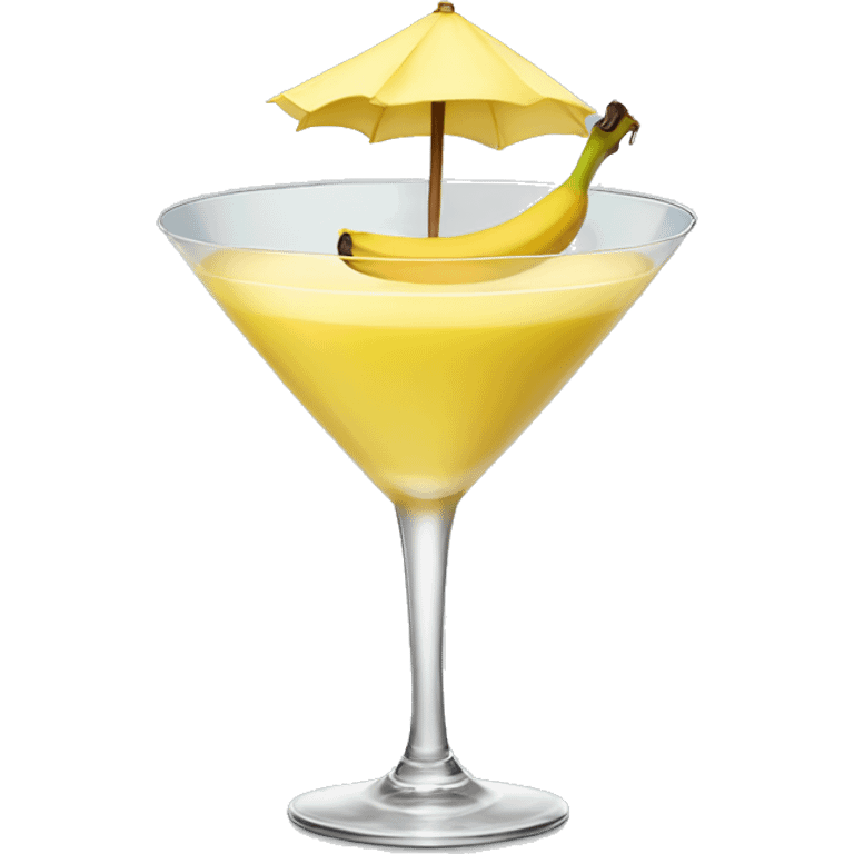 Smiling glass of banana martini emoji