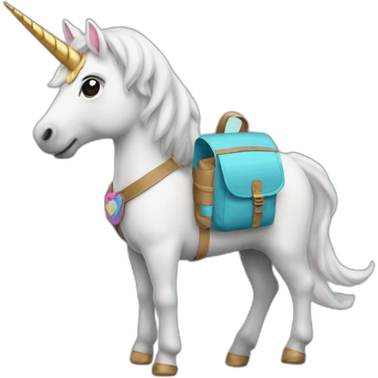 Unicorn with backpack  emoji