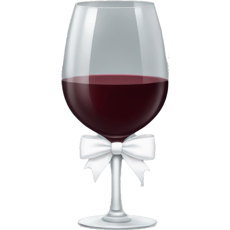 Red wine glass with a white bow emoji