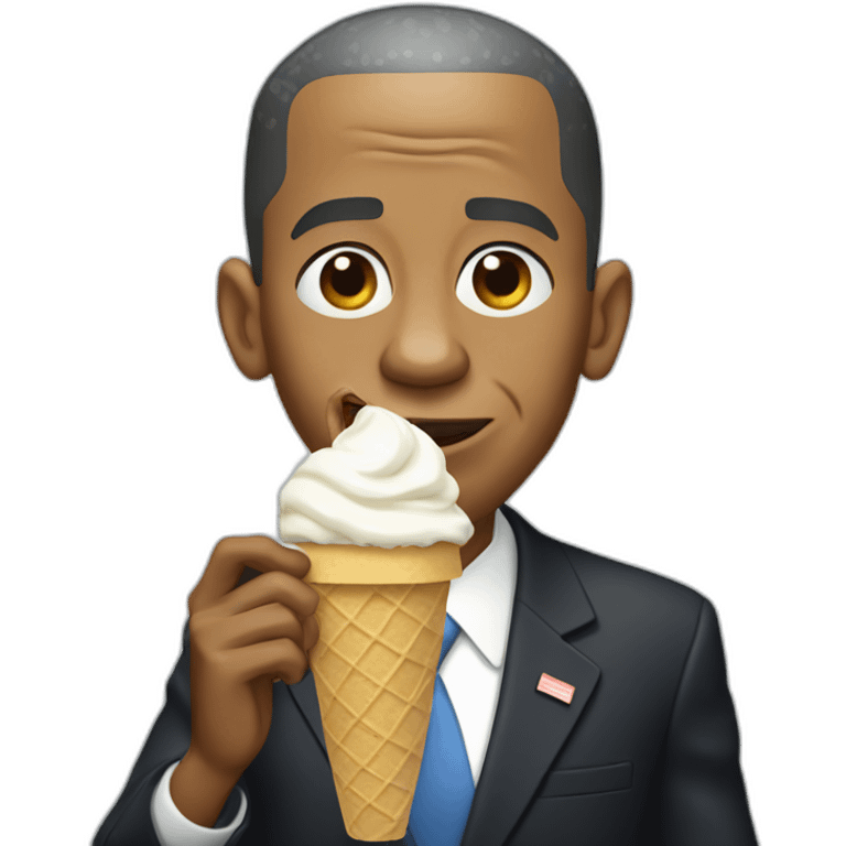 barack obama eating ice cream emoji