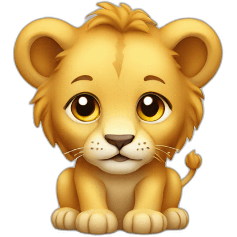 Baby lion with nuggets emoji