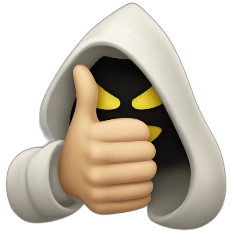 thumbs up sinister hooded character emoji