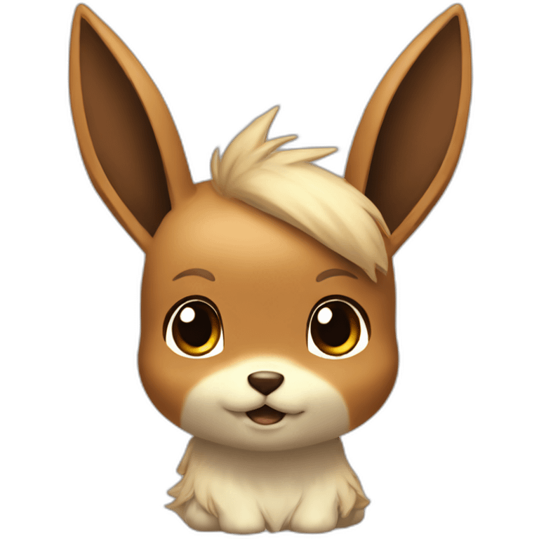 toilet chibi eevee head atop emoji