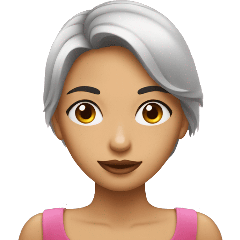 mujer morena con ojos de corazon emoji