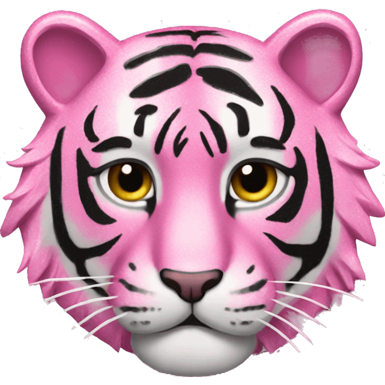 Pink tiger glitter emoji