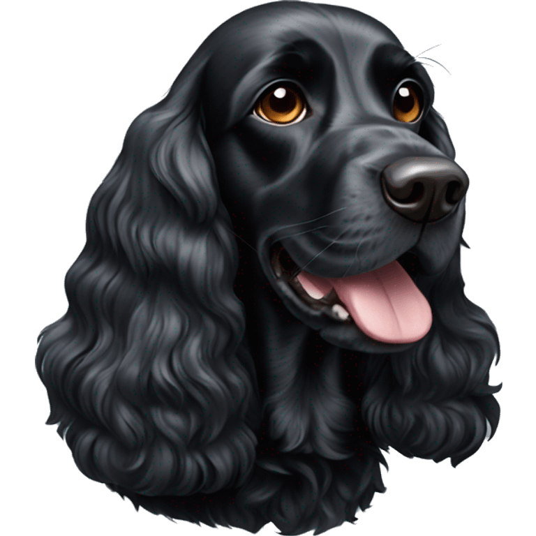 Black english Cocker spaniel emoji