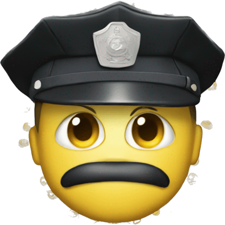 Cop mask emoji with smirk emoji behind being revealed  emoji