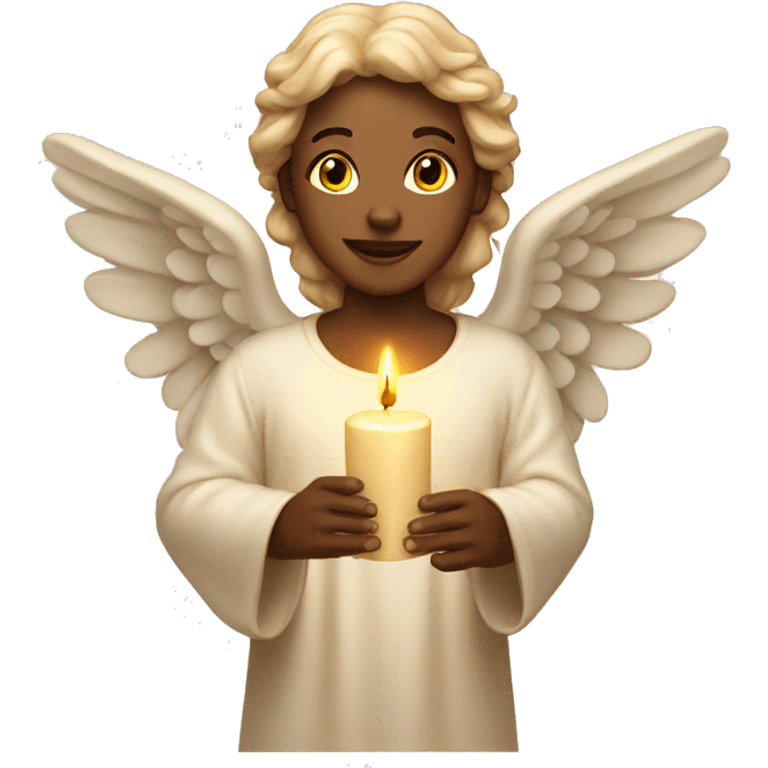 beige angel with candle emoji