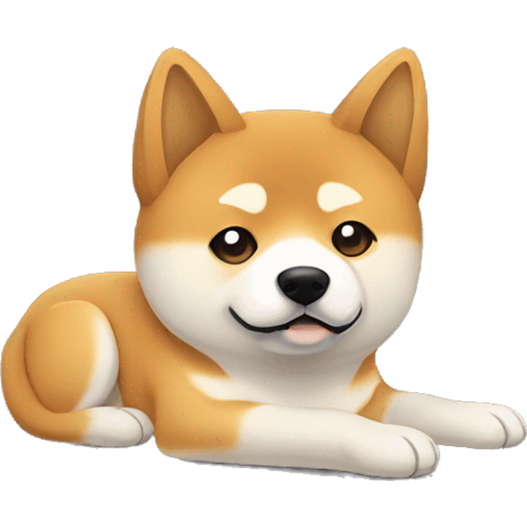 shiba inu, sad, laying down emoji