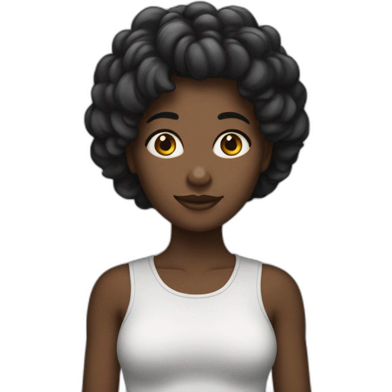 Fille noire avec cheveux crépus emoji