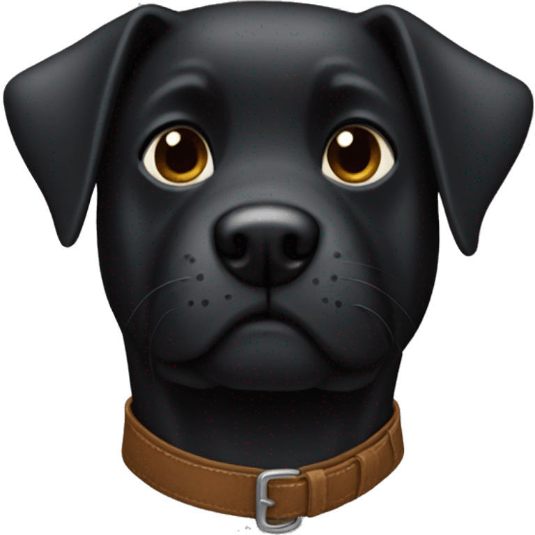 Black dog wearing leather jacket emoji