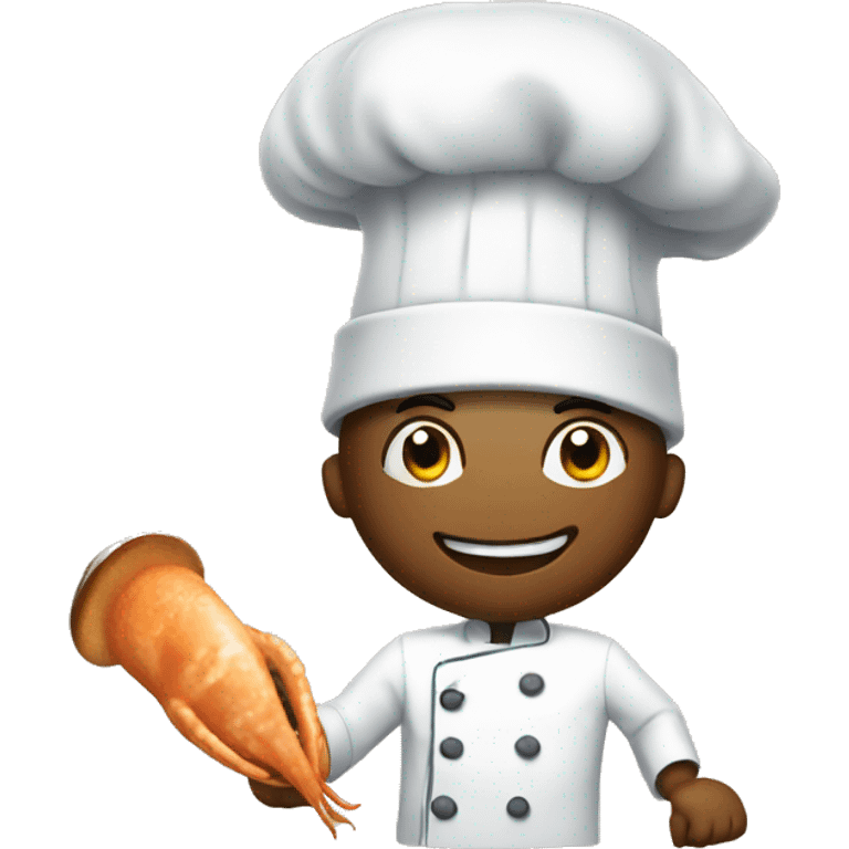 a squidcooking with a chef's hat  emoji