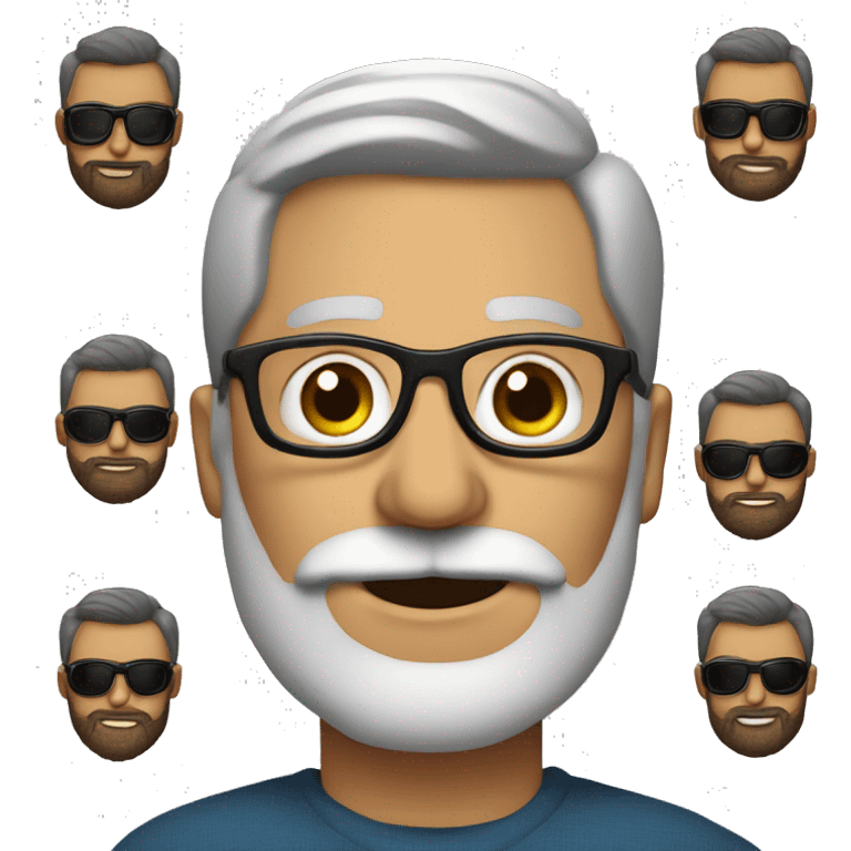 Hombre de 40 años con gafas y barba emoji