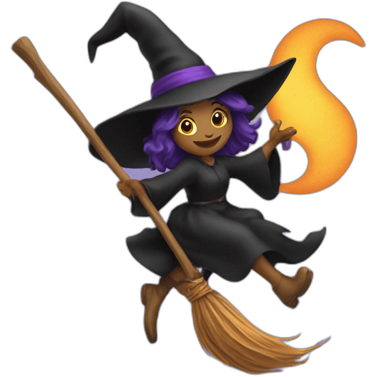 witch on a broom emoji