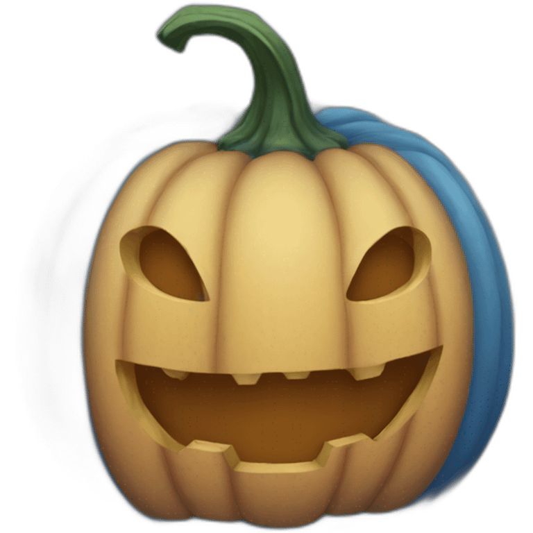 Blue pumpkin emoji