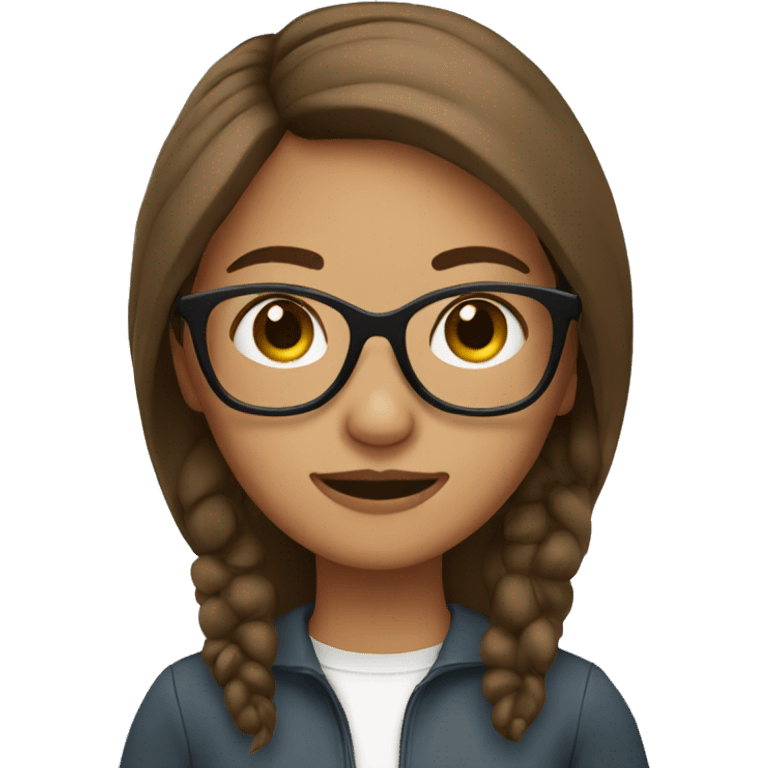 brown hair girl with glases emoji