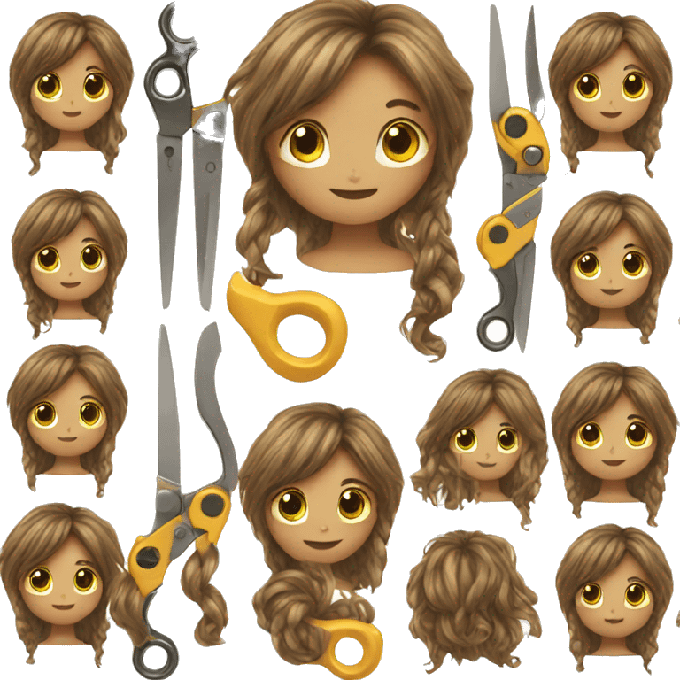 scissors and long hair emoji