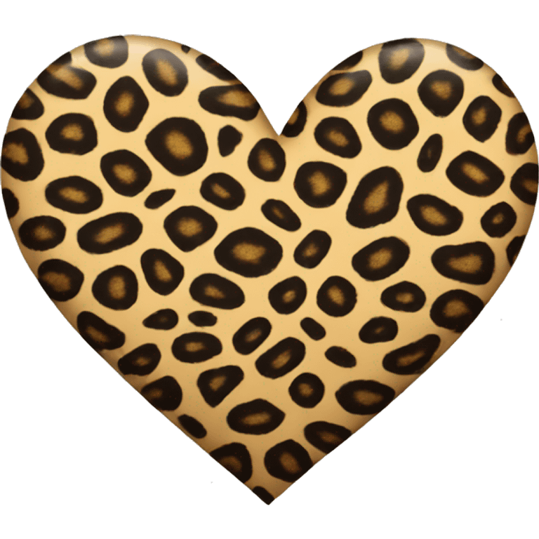 Leopard print heart shape emoji