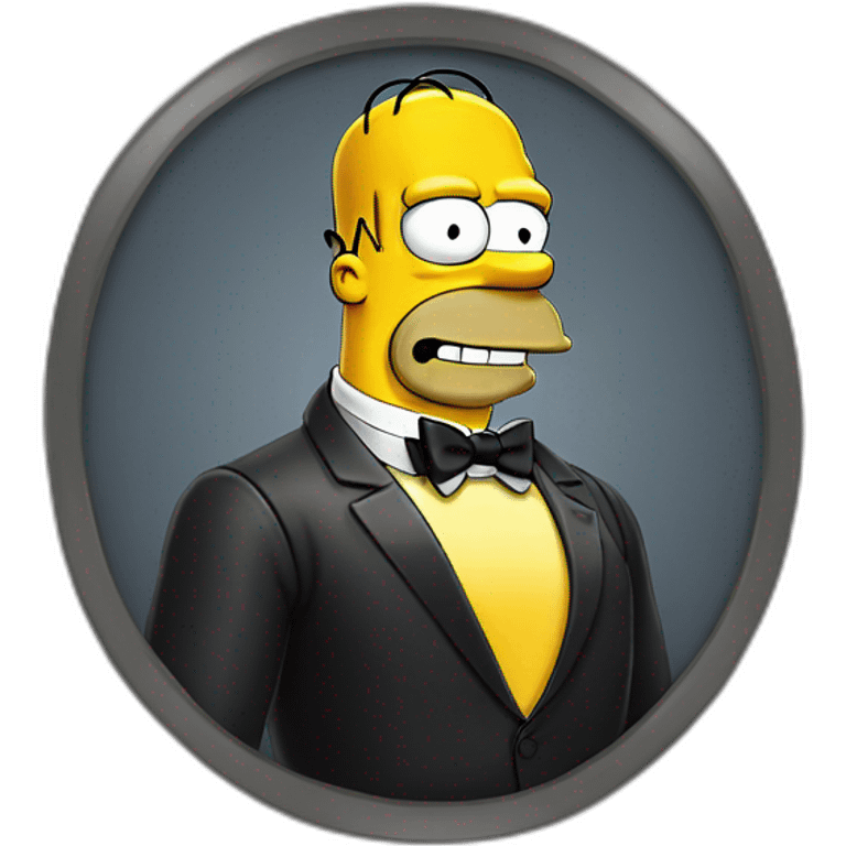 Homer Simpson as James bond emoji