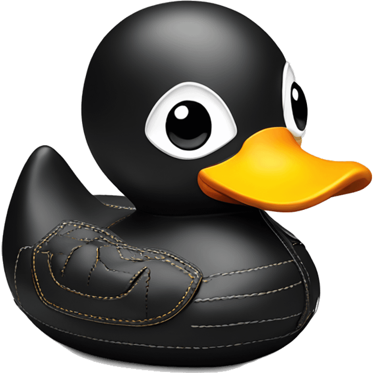 Supermodel leather rubber duck with luxury stitching emoji