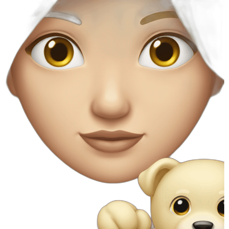 Une blonde avec un doudou dans les mains emoji