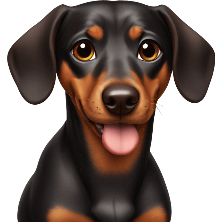 Black and brown Weiner dog  emoji