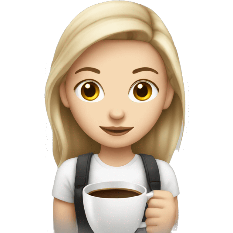 white girl with coffee  emoji