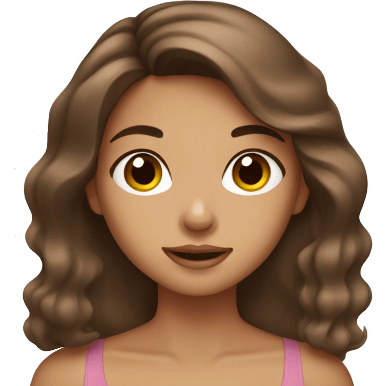 Brown hair girl doing skincare emoji