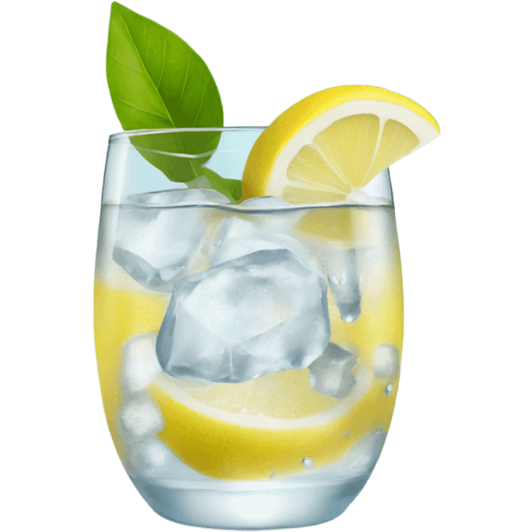 Iced water with lemon wedge emoji