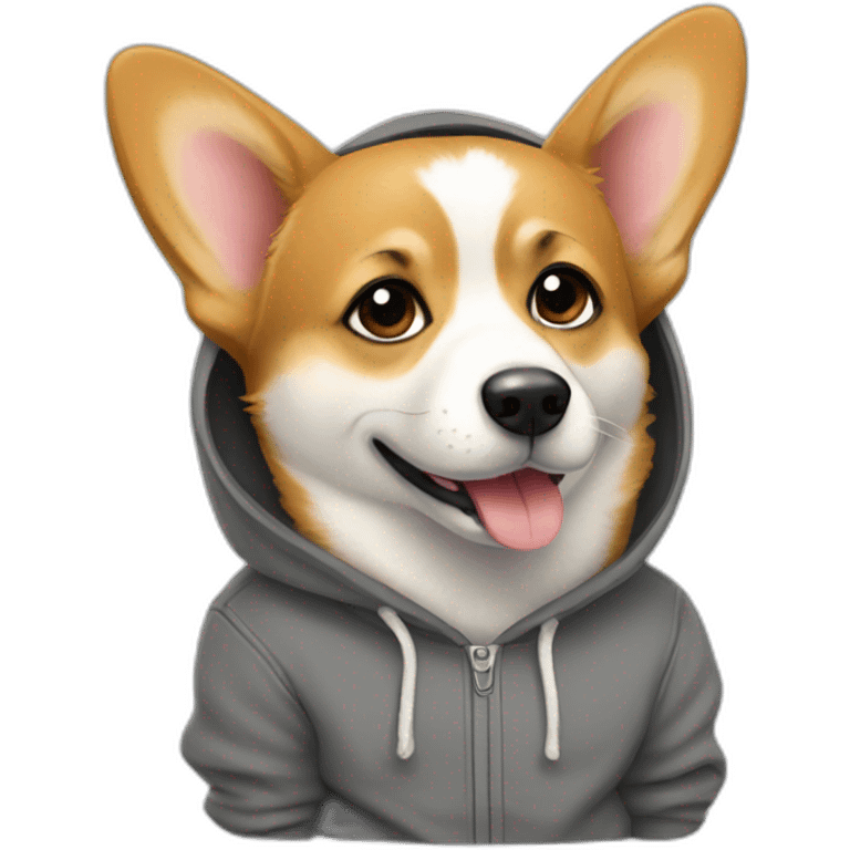 Corgie with a hoodie emoji