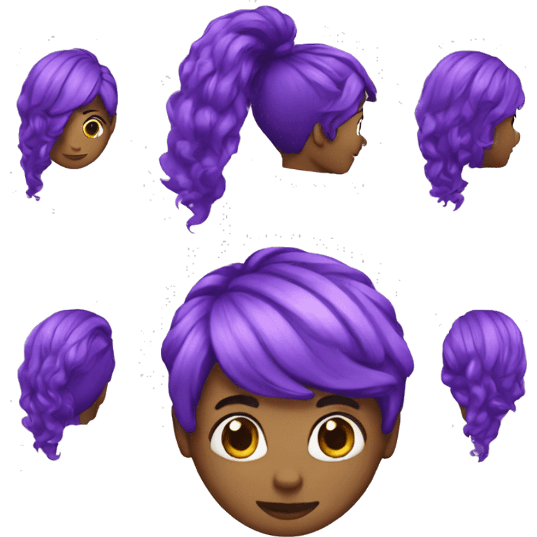 Purple emoji hair  emoji